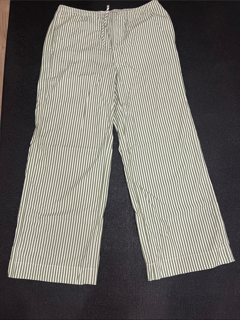 BDG Green and White Striped Wide-Leg Kids Pants